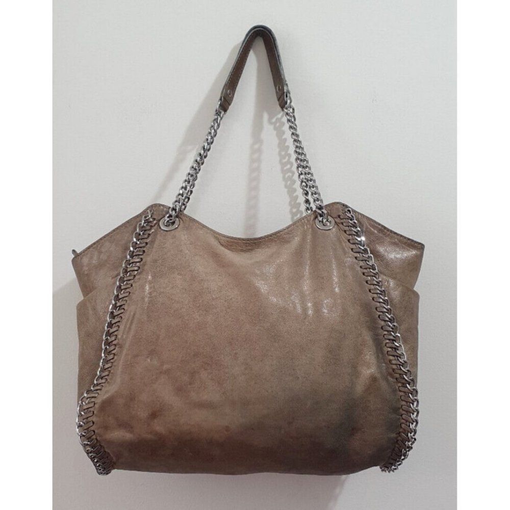 Michael Kors Handbag Women L Chelsea Metallic Tan Whipstitch Tassel Shoulder Bag - Picture 5 of 15